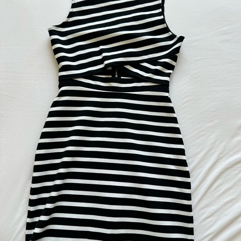 Black and White Striped Dress